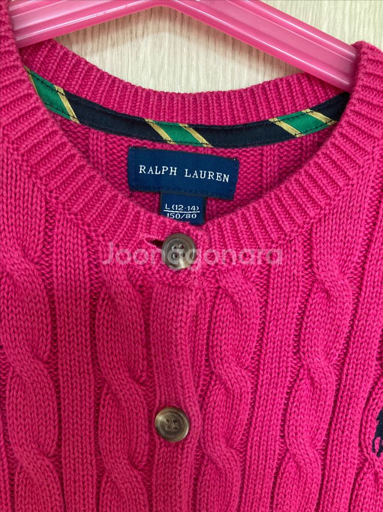 여아 폴로 랄프로렌 케이블 니트 가디건 L(12-14)--1