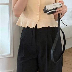 여름 스퀘어넥 블라우스 옐로우 1회착용