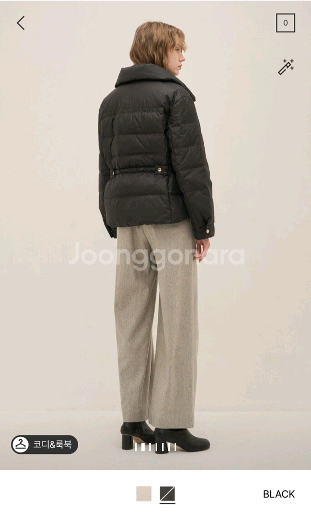 새상품 한섬 시스템 구스다운 패딩 블랙 55/타임 더캐시미어--1