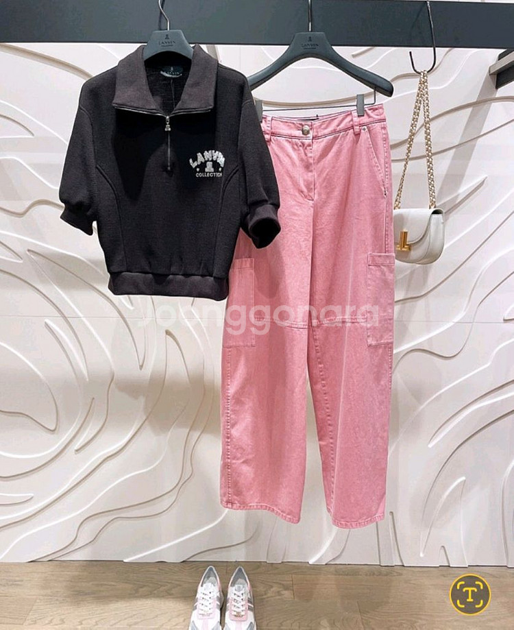 랑방 하이넥 하프집업 탑--1