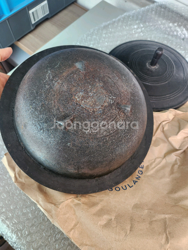 운틴가마 구형 무쇠솥 쌍솥 20cm--4