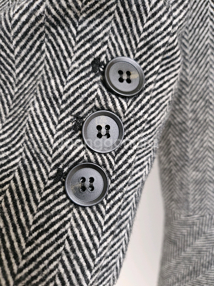 잇미샤 헤링본 더블 롱코트55사이즈--3