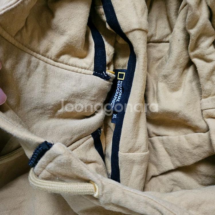 내셔널지오그래픽 후드 집업 XL 하프집업 105 노랑색 노란색--2