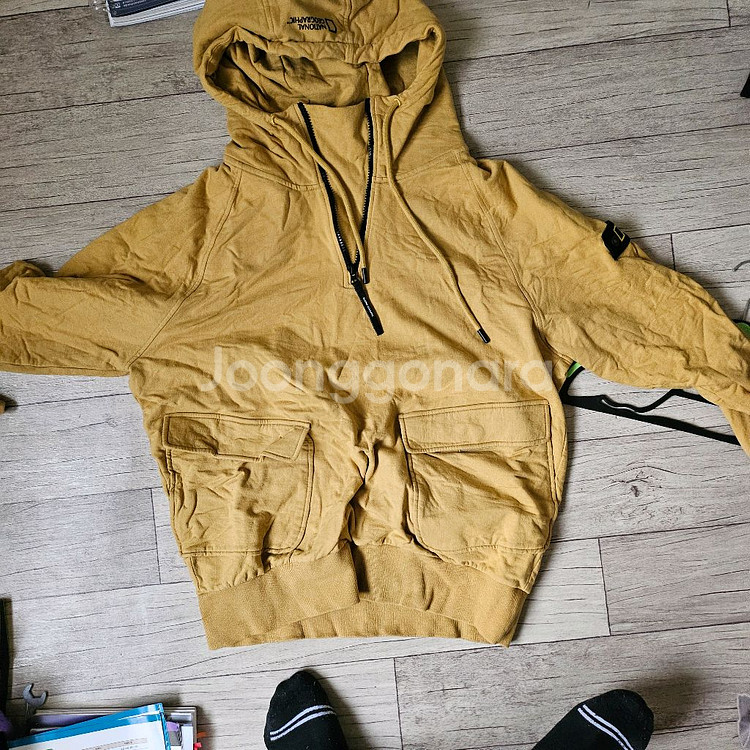 내셔널지오그래픽 후드 집업 XL 하프집업 105 노랑색 노란색--0