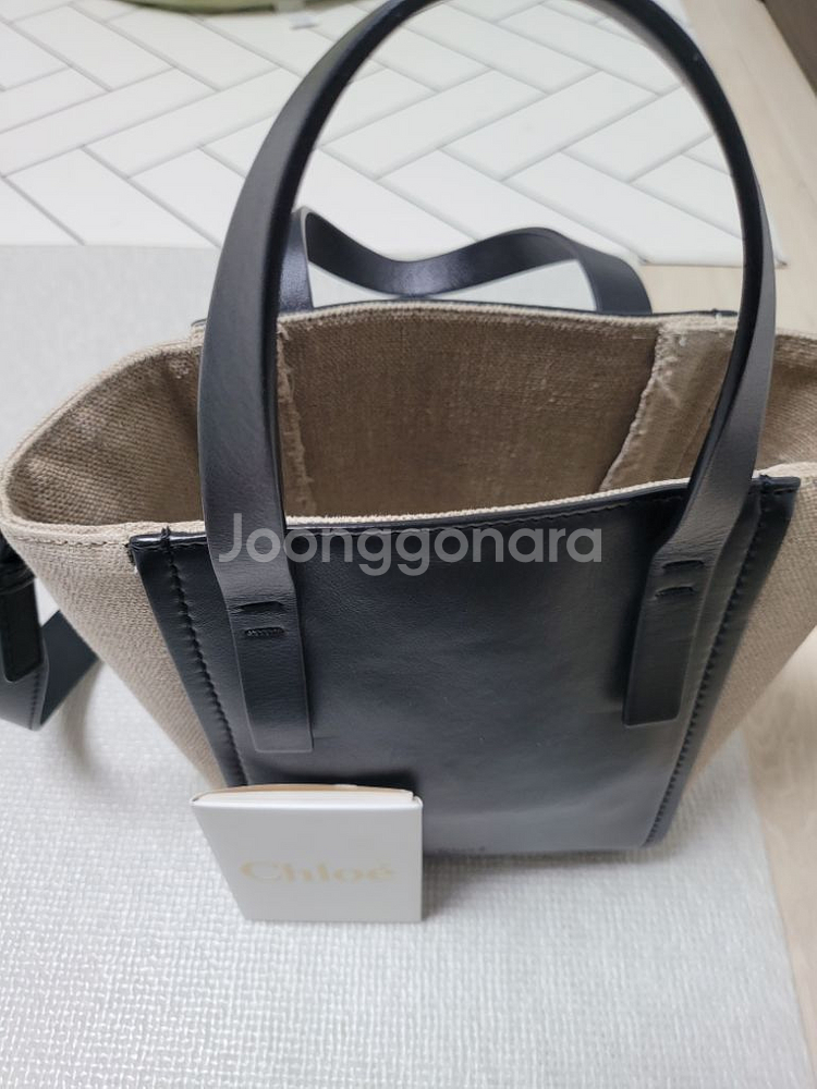 끌로에 센스 캔버스레더 토트백 16 블랙--0