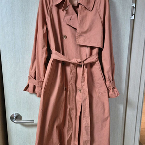 한섬 SJSJ 핑크 트렌츠 롱코트 트렌치자켓