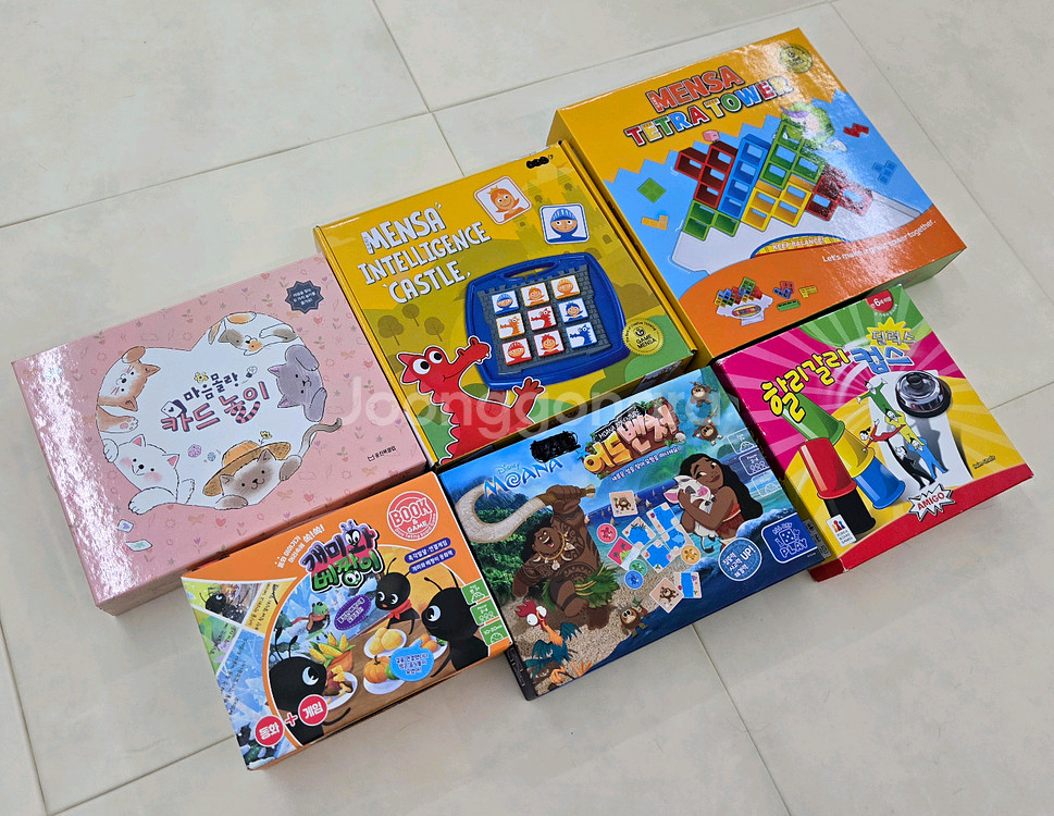 마음몰랑, 모아나, 개미와베짱이, 할리갈리, 멘사 보드게임 6개--0