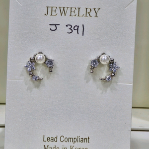 큐빅셋팅 925은침 귀걸이