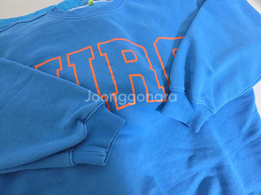 히로 블랭크 스웨트셔츠 150 조거팬츠140 퀼팅자켓 겨깔 블루 140( 비니 새제품증정)4종세트--2