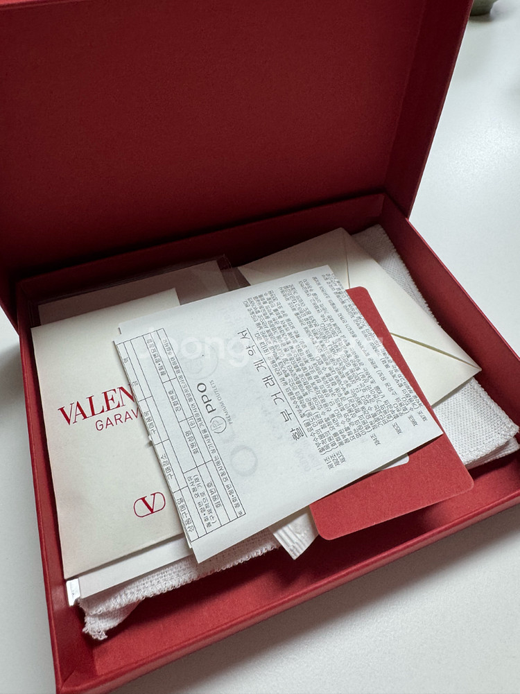 발렌티노 락스터드 남성 반지갑 블랙 풀세트--4