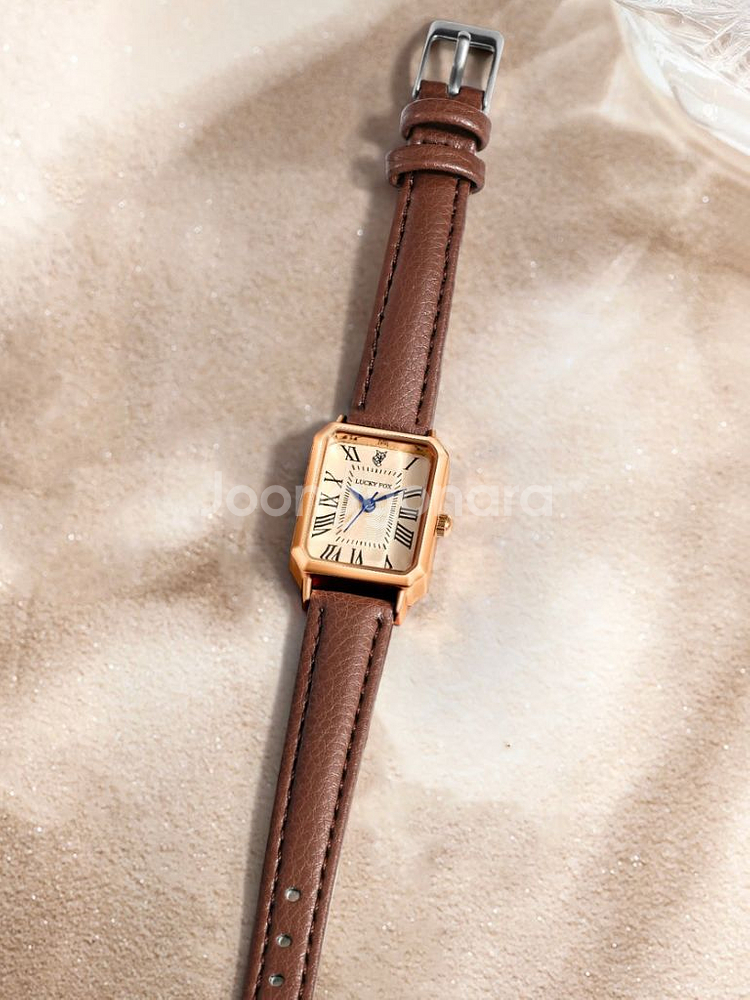 (새상품)여성 가죽밴드 손목시계 브라운--2