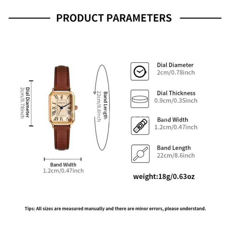 (새상품)여성 가죽밴드 손목시계 브라운--3
