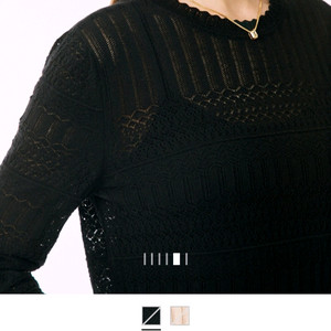 마인 캐시미어 크로셰 니트 탑 랑방 타임 더캐시미어