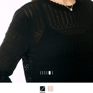 마인 캐시미어 크로셰 니트 탑 랑방 타임 더캐시미어