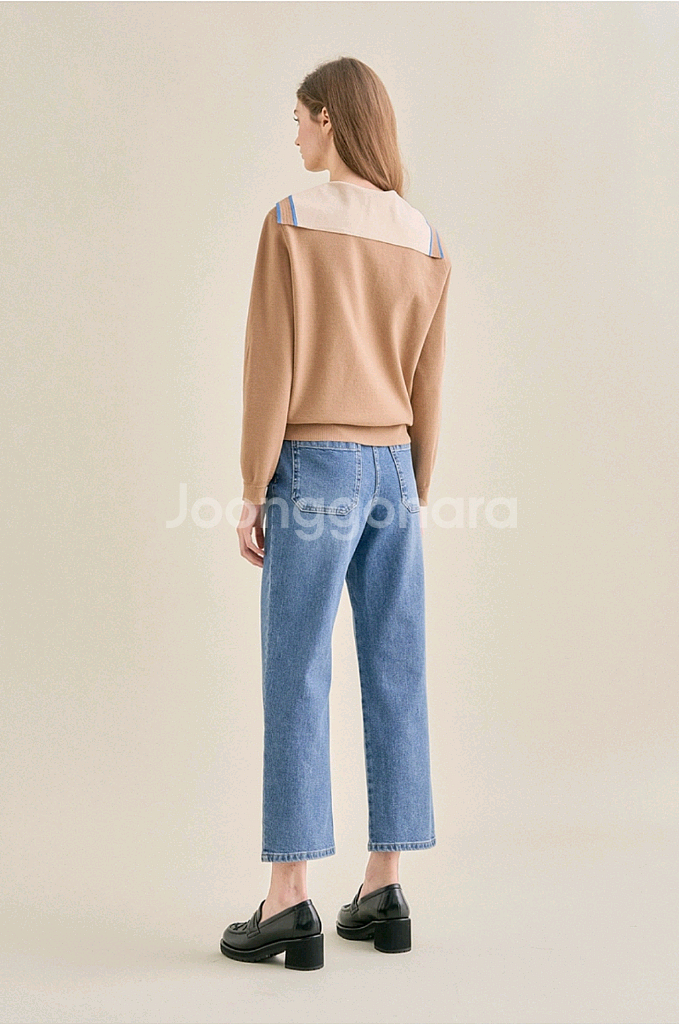 SJSJ 울 컬러라인 세일러 칼라가디건 랑방 마인 타임--2