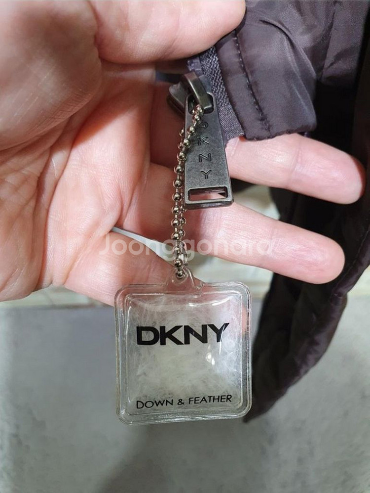 택부착 새상품 DKNY 벨티드 덕다운 롱패딩 ~55--3