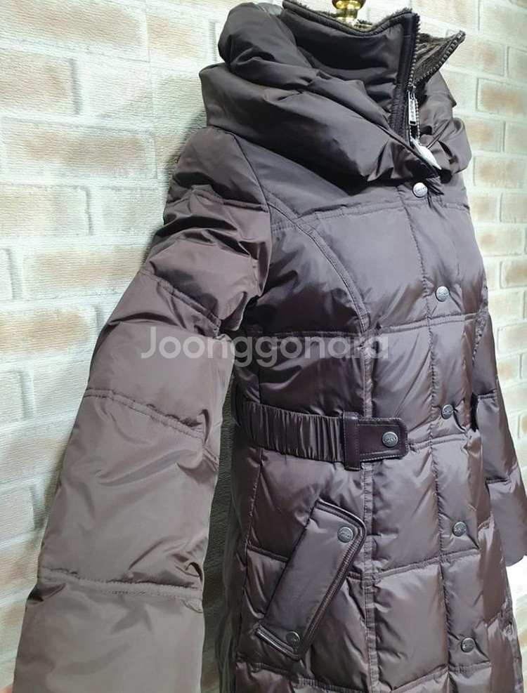 택부착 새상품 DKNY 벨티드 덕다운 롱패딩 ~55--5