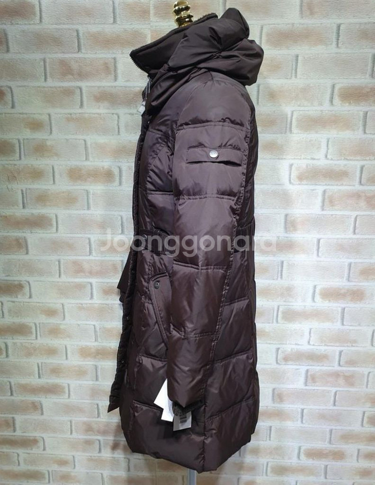 택부착 새상품 DKNY 벨티드 덕다운 롱패딩 ~55--6