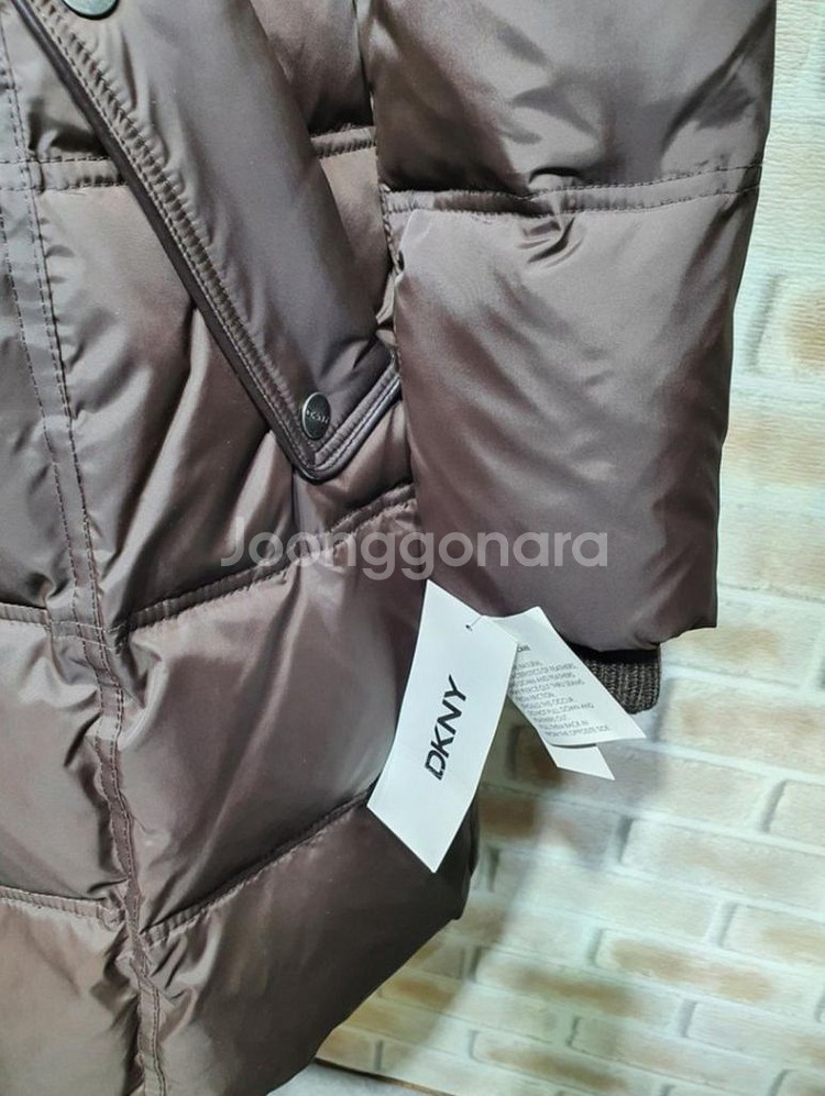 택부착 새상품 DKNY 벨티드 덕다운 롱패딩 ~55--8
