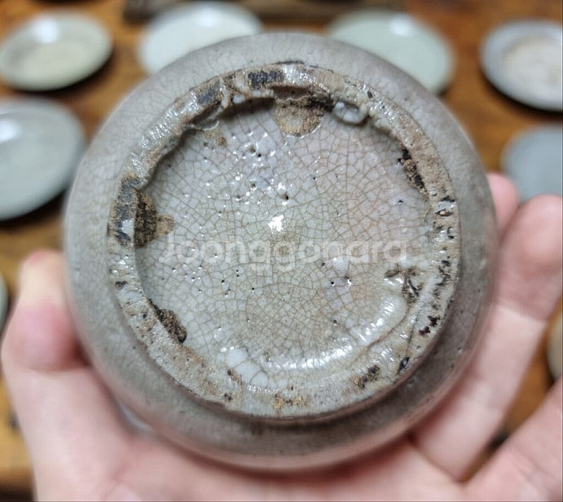 고미술품 도자기 조선후기 조선백자 도쿠리병--3