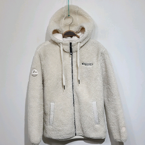 (100) 디스커버리 플리스 후드점퍼 아이보리 뽀글이 후리스 자켓