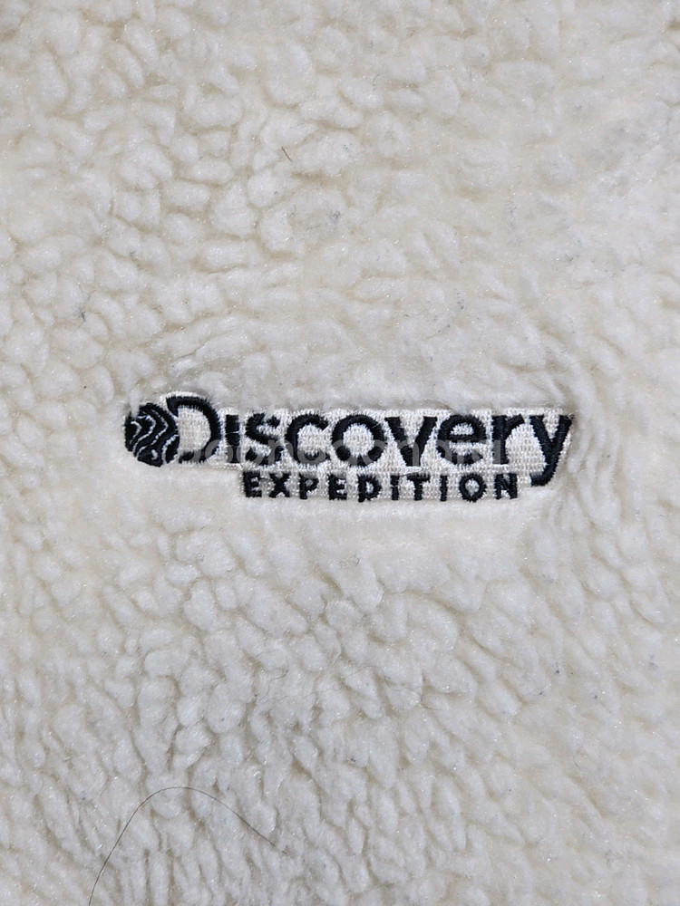 (100) 디스커버리 플리스 후드점퍼 아이보리 뽀글이 후리스 자켓--3