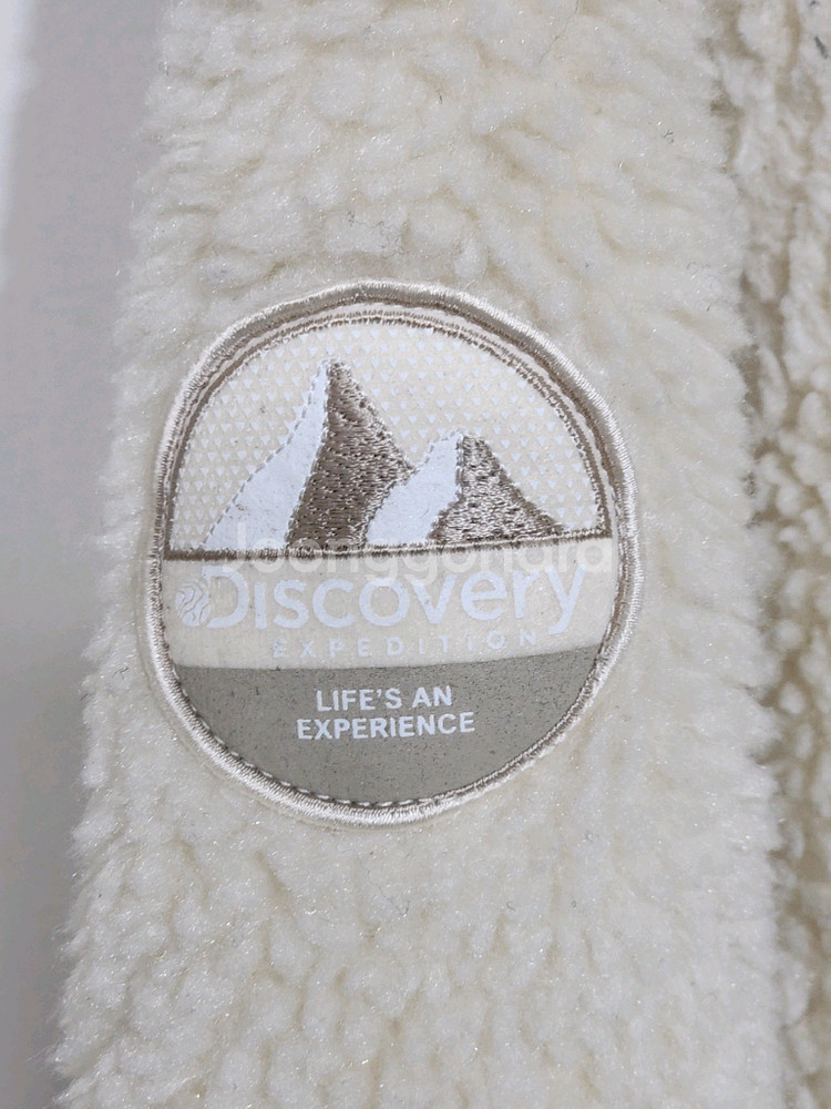 (100) 디스커버리 플리스 후드점퍼 아이보리 뽀글이 후리스 자켓--4