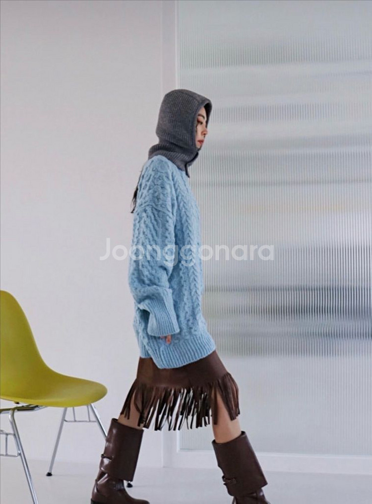 인조 가죽 스커트 (S)--1