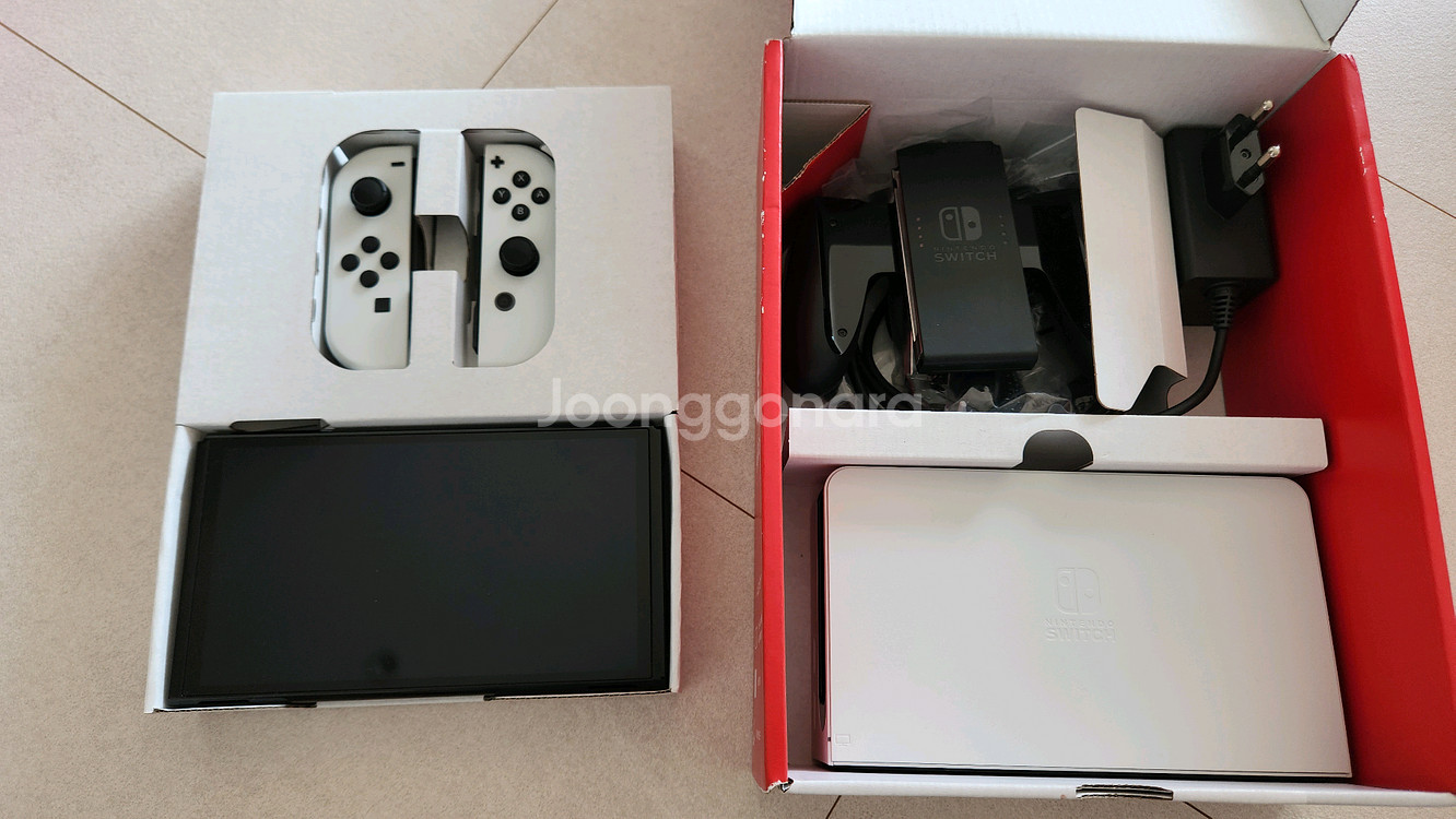 닌텐도 스위치 OLED, 동물의숲,마리오테니스,마블 일괄--1