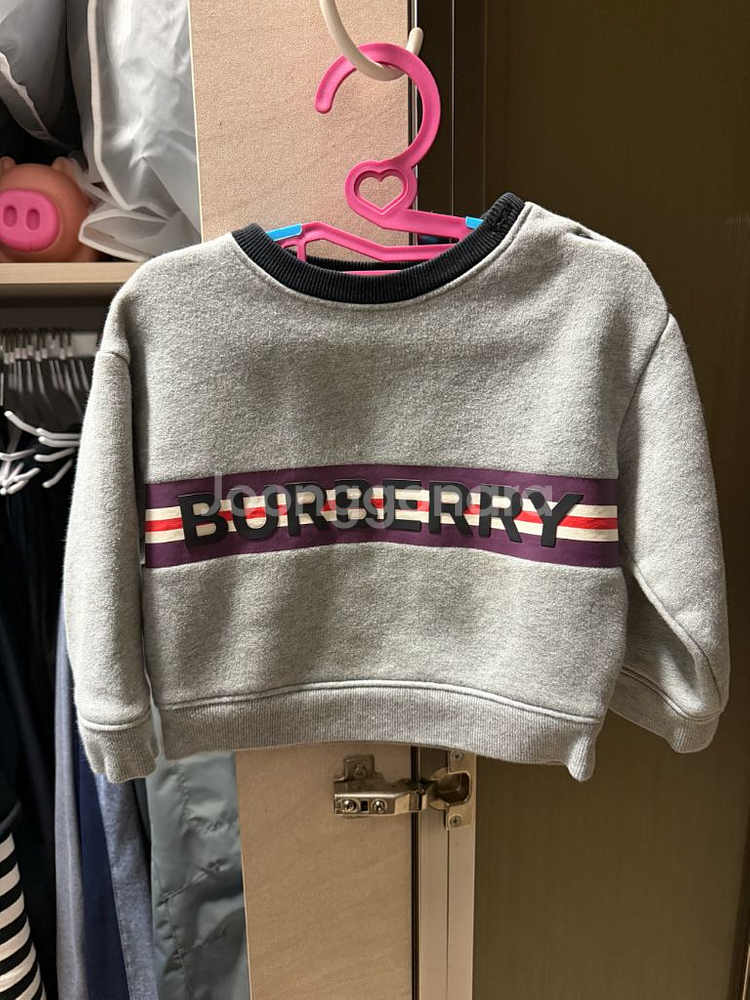 버버리 키즈 유아 맨투맨 긴팔 티셔츠--0