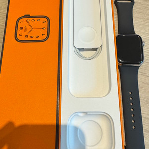 애플워치7 45mm 에르메스+정품 가죽밴드