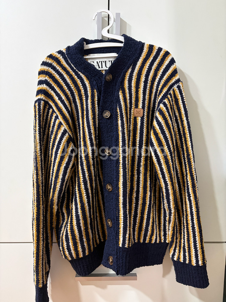 세터 스트라이프 니트 가디건 선셋 네이비--0