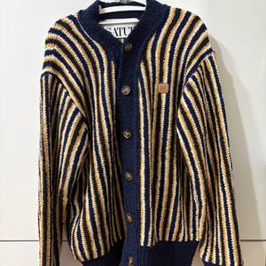 세터 스트라이프 니트 가디건 선셋 네이비