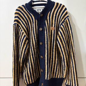 세터 스트라이프 니트 가디건 선셋 네이비