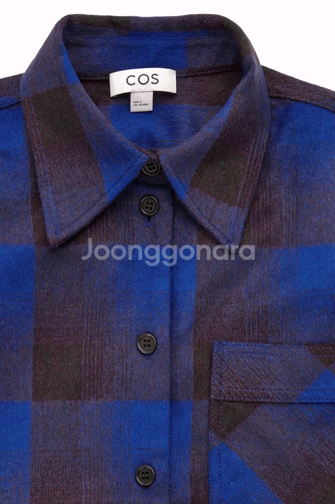 코스 COS 여자 체크 울 블렌드 튜닉 셔츠--5