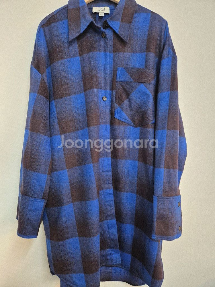 코스 COS 여자 체크 울 블렌드 튜닉 셔츠--4