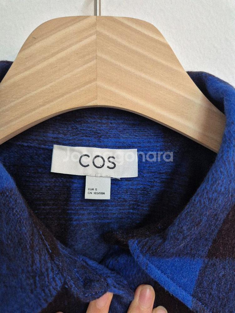 코스 COS 여자 체크 울 블렌드 튜닉 셔츠--9