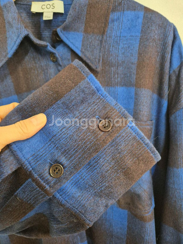 코스 COS 여자 체크 울 블렌드 튜닉 셔츠--7