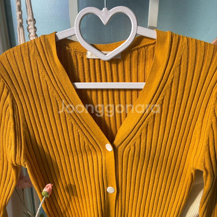 골지 가디건 + 레몬 긴팔티 세트--1