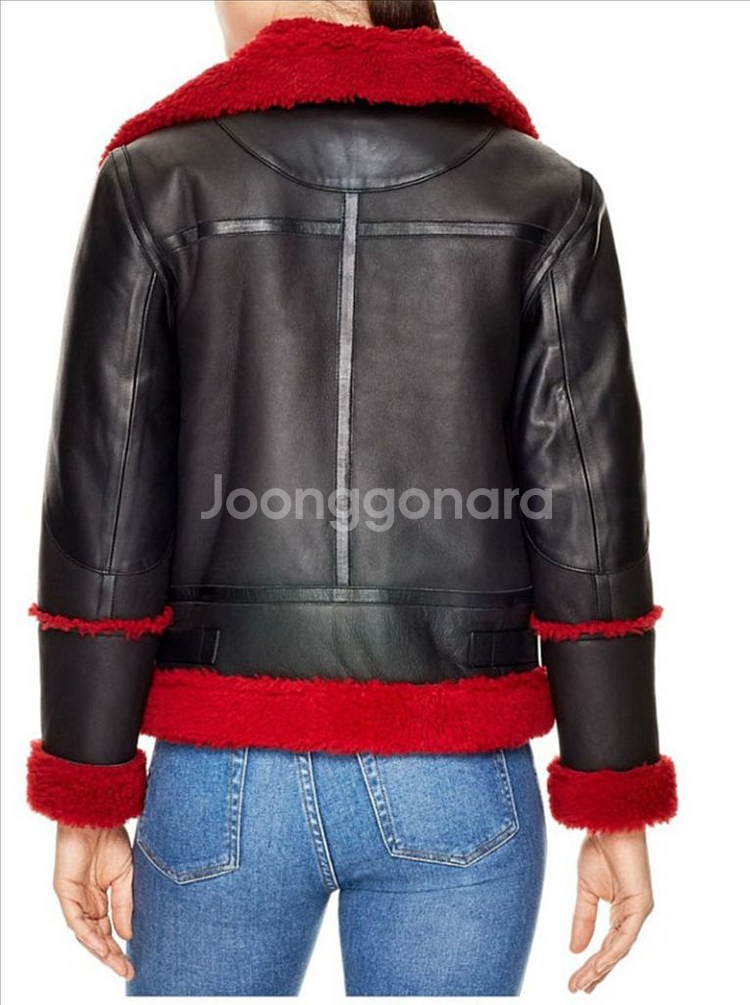 산드로 양털 레더 무스탕 자켓 (55-66)--4