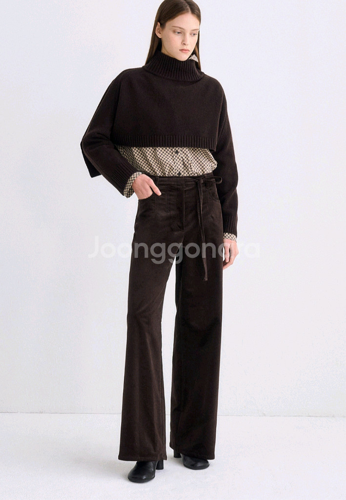 (미착용 새제품!)타임 벨티드 와이드 코듀로이 팬츠--7