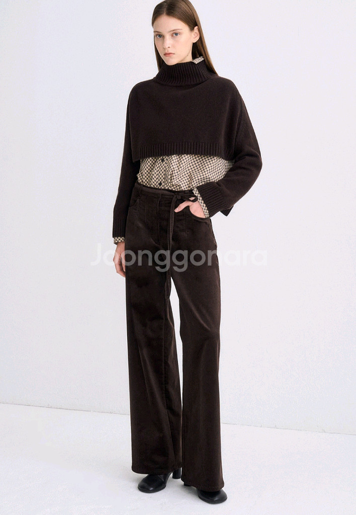 (미착용 새제품!)타임 벨티드 와이드 코듀로이 팬츠--9