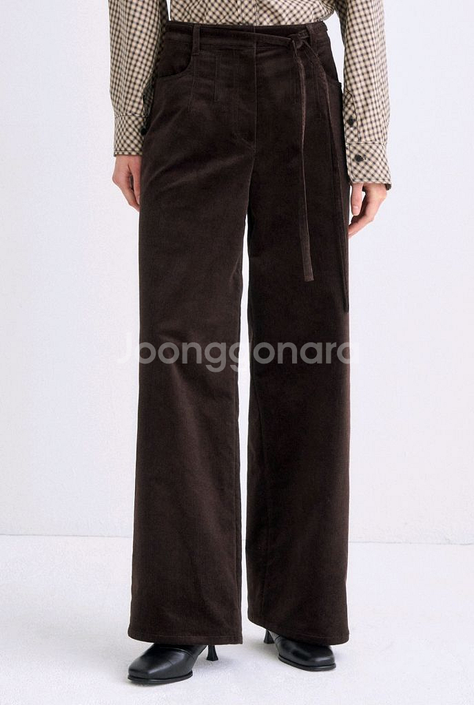 (미착용 새제품!)타임 벨티드 와이드 코듀로이 팬츠--11