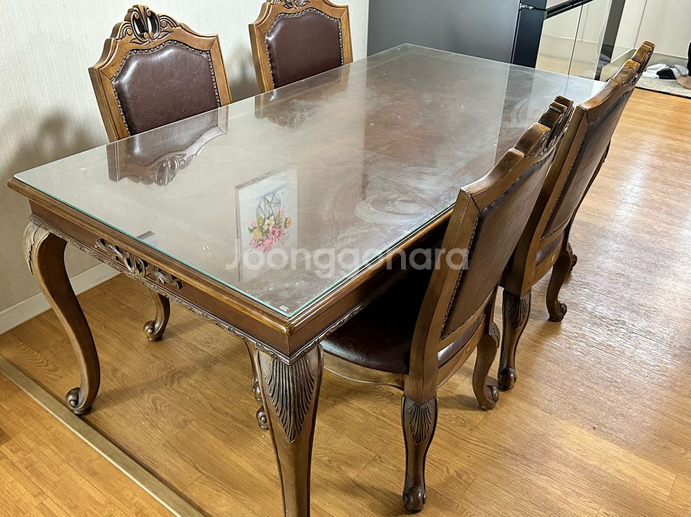 클래식 6인용 식탁세트--0