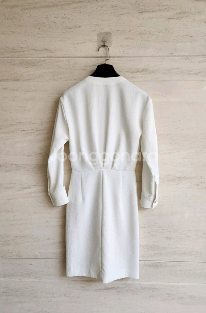 산드로 골드버튼 셔츠형 원피스 36사이즈--5