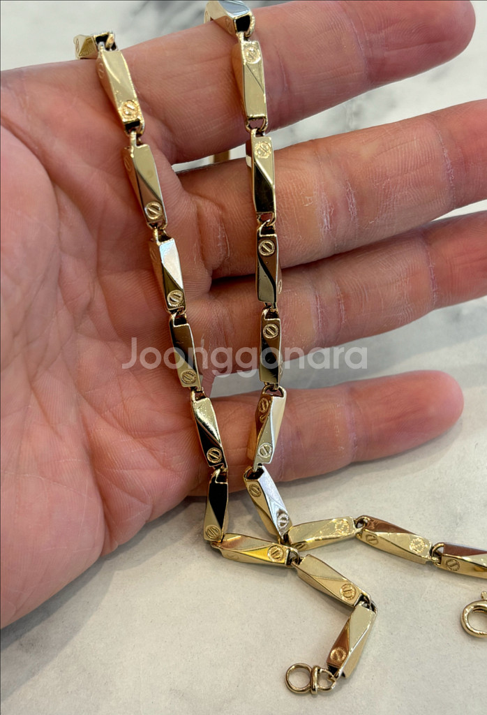 18k 대나무목걸이 10.13돈 남자금목걸이--0