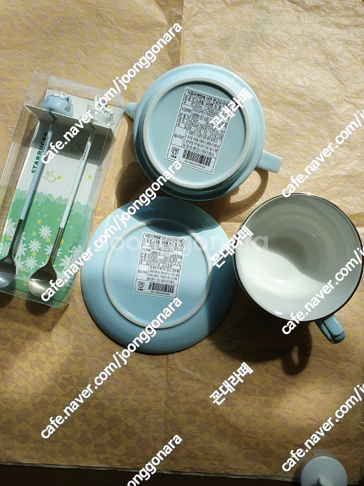 스타벅스 스프링 사이렌 머그 앤 소서+티 팟+스푼세트--1