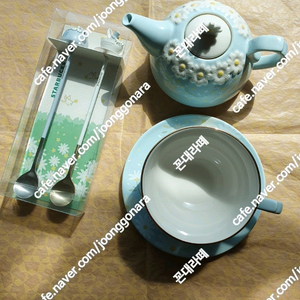 스타벅스 스프링 사이렌 머그 앤 소서+티 팟+스푼세트