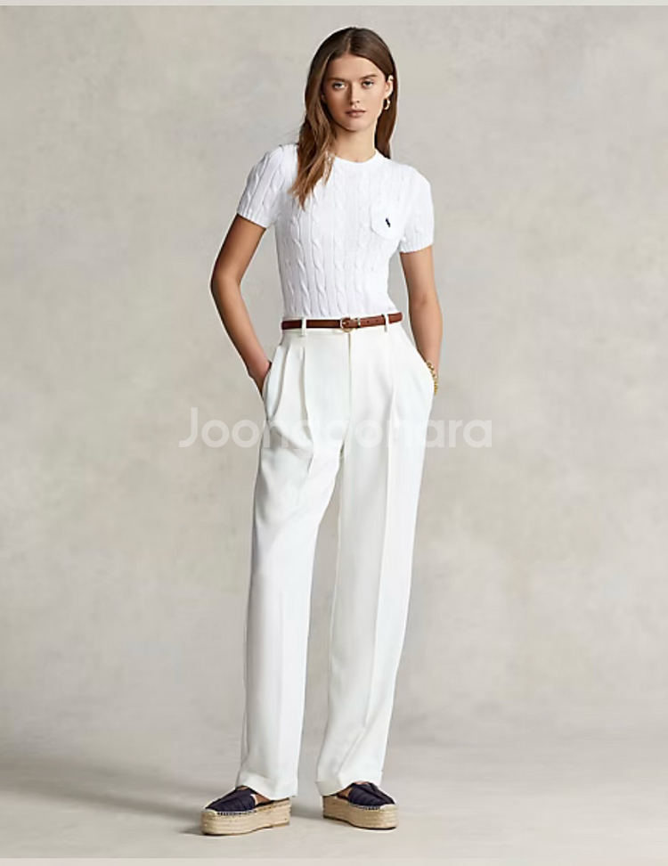 폴로 랄프로렌 케이블 니트 (강민경 착용) 숏슬리브 스--3