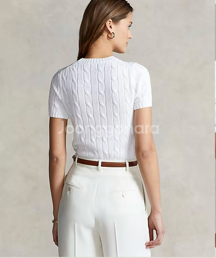 폴로 랄프로렌 케이블 니트 (강민경 착용) 숏슬리브 스--6